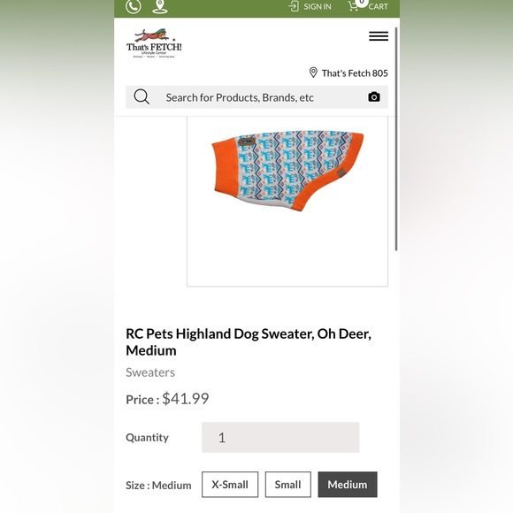 *EUC* RC Pets Highland Dog Sweater ‘Oh Deer’ (size medium) - SANITIZED - Picture 2 of 5